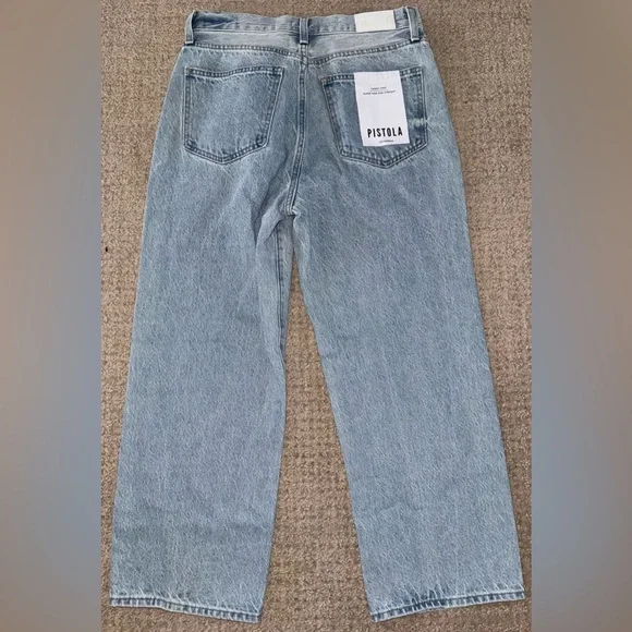 Pistola Cassie Crop High Rise Straight light blue Jeans Size 29 Radiant Wash NWT - Picture 9 of 9